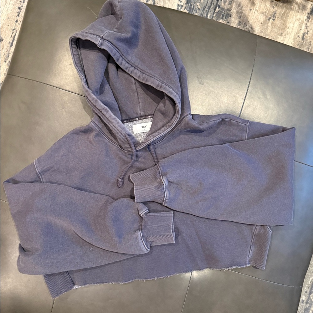 Aritzia TNA Cropped Raw Hem Hoodie